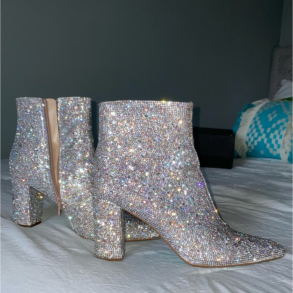 Betsey Johnson Cady rhinestone boots